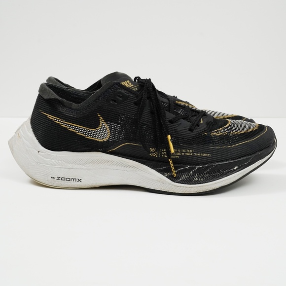 Nike ZoomX Vaporfly Next% 2 Black Gold Shoes CU4111 001 Womens Size 8.5 - Picture 1 of 10